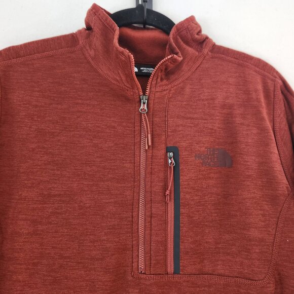The North Face TNF Quarter Zip Fleece Jacket Sweatshirt Burnt Orange Men's M - Picture 3 of 9